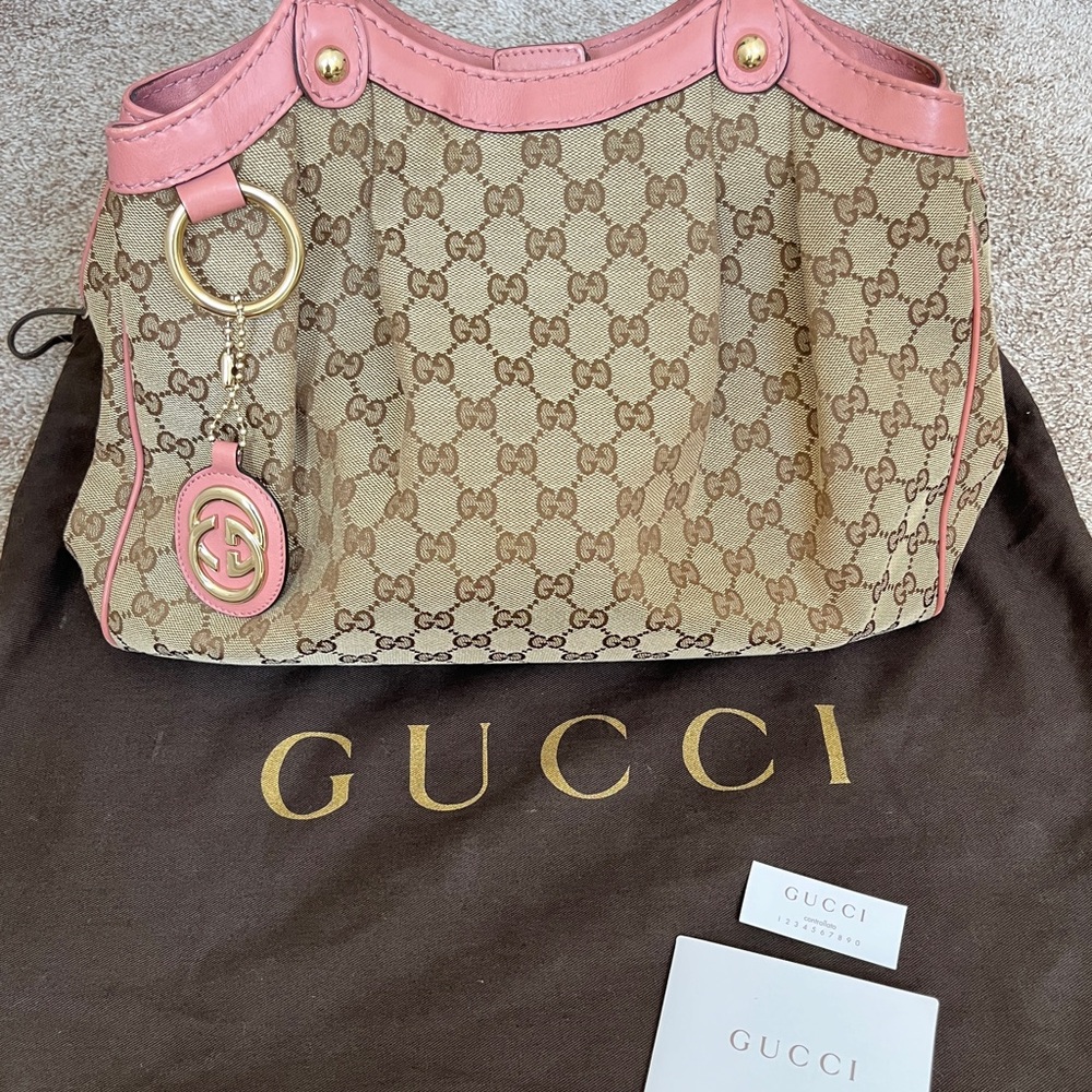 Gucci Monogram Medium Sukey Tote Pink